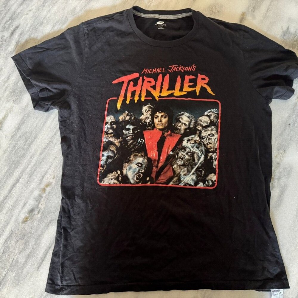 Old Navy Michael Jackson Thriller Vintage Graphic T Shirt Black Size L Large